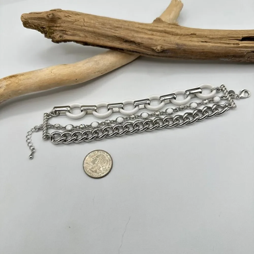 Lia Sophia Wayfarer Three Strand Chain Link Bracelet